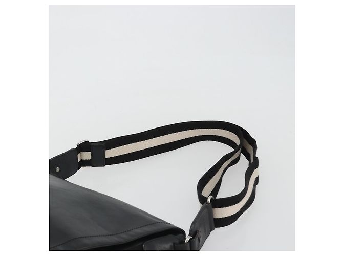 Borsa a Spalla BALLY in Pelle Nera Argento Auth 188106 Nero - vista 14