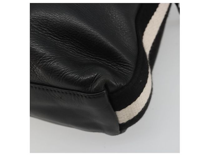 Borsa a Spalla BALLY in Pelle Nera Argento Auth 188106 Nero - vista 16