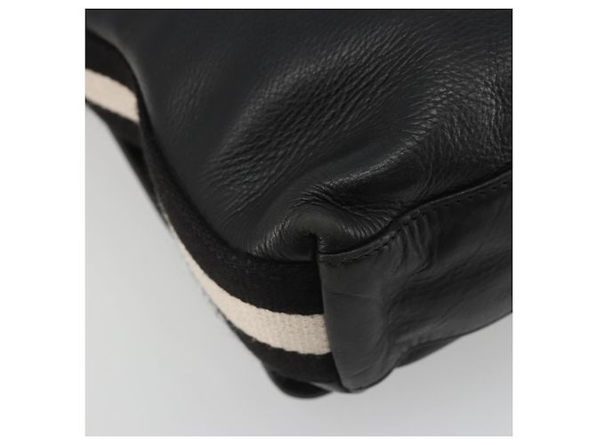 Borsa a Spalla BALLY in Pelle Nera Argento Auth 188106 Nero - vista 17
