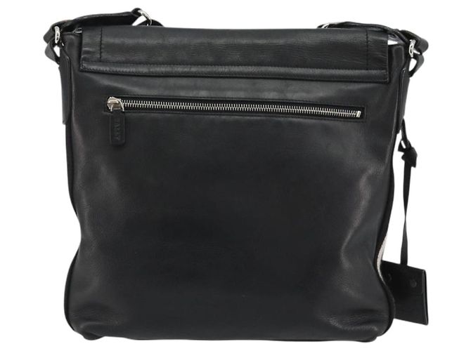 Borsa a Spalla BALLY in Pelle Nera Argento Auth 188106 Nero - vista 2