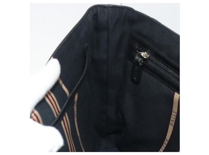 Borsa a Spalla BALLY in Pelle Nera Argento Auth 188106 Nero - vista 21