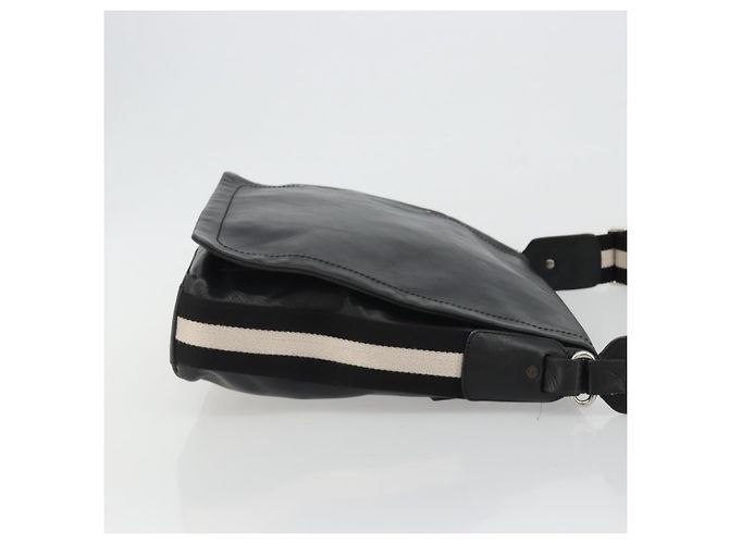 Borsa a Spalla BALLY in Pelle Nera Argento Auth 188106 Nero - vista 3