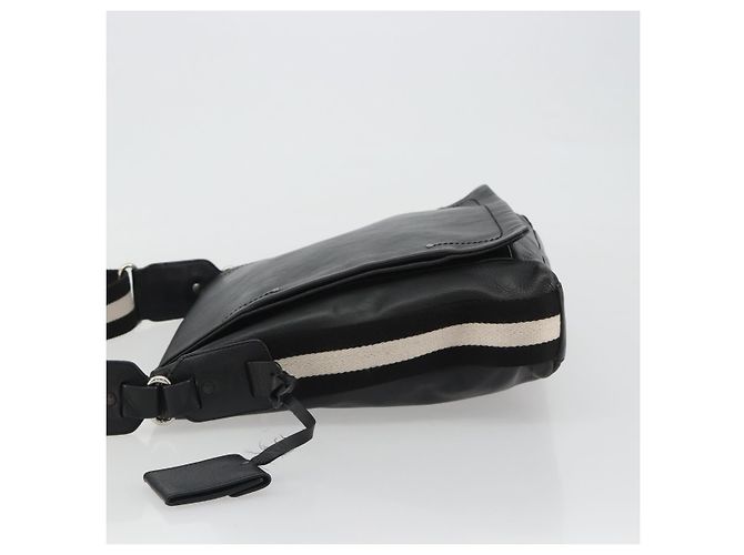 Borsa a Spalla BALLY in Pelle Nera Argento Auth 188106 Nero - vista 4