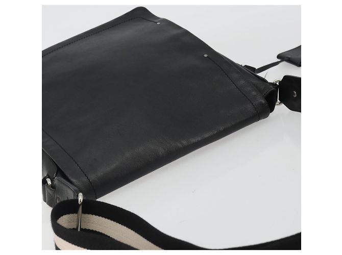 Borsa a Spalla BALLY in Pelle Nera Argento Auth 188106 Nero - vista 6
