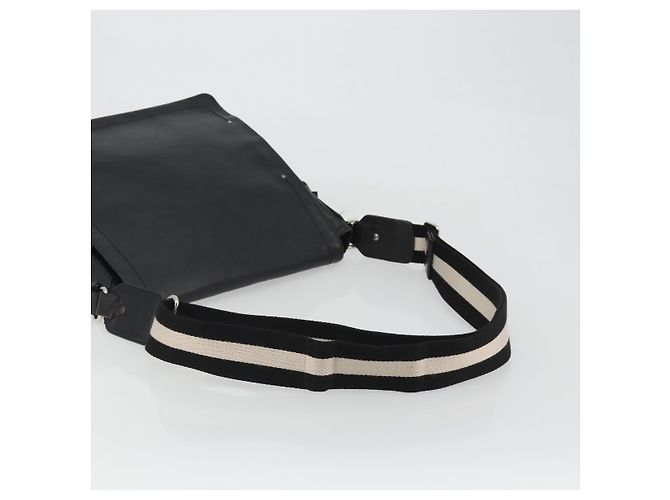 Borsa a Spalla BALLY in Pelle Nera Argento Auth 188106 Nero - vista 7