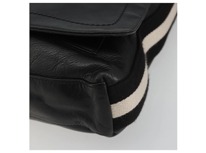 Borsa a Spalla BALLY in Pelle Nera Argento Auth 188106 Nero - vista 8