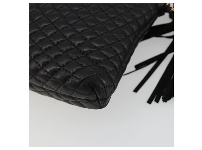 Borsa a Spalla con Catena BALLY in Pelle Nera e Oro Auth BA13963A Nero D'oro - vista 15