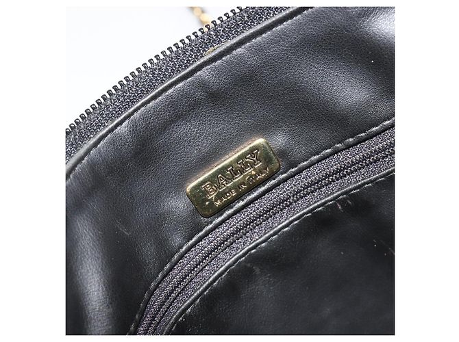 Borsa a Spalla con Catena BALLY in Pelle Nera e Oro Auth BA13963A Nero D'oro - vista 17
