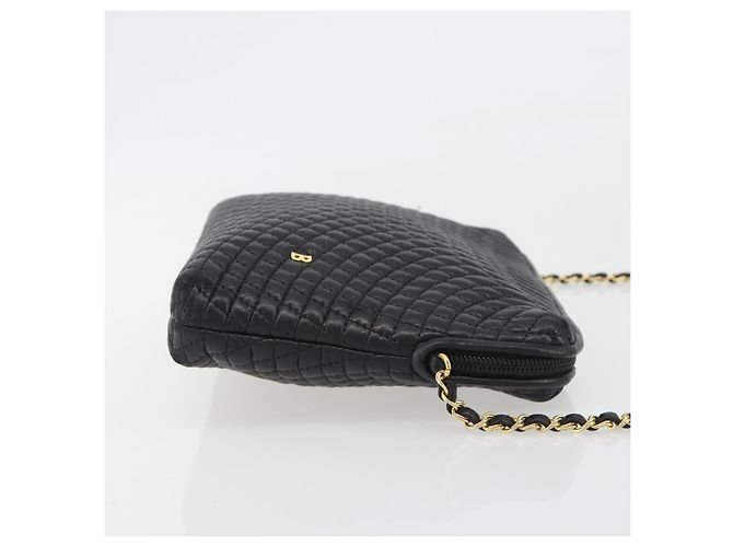 Borsa a Spalla con Catena BALLY in Pelle Nera e Oro Auth BA13963A Nero D'oro - vista 3