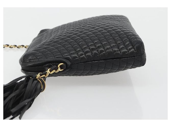 Borsa a Spalla con Catena BALLY in Pelle Nera e Oro Auth BA13963A Nero D'oro - vista 4