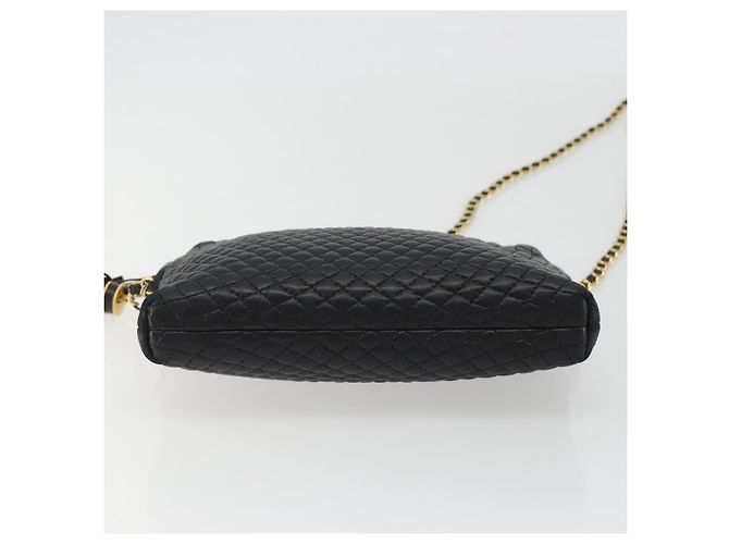 Borsa a Spalla con Catena BALLY in Pelle Nera e Oro Auth BA13963A Nero D'oro - vista 5