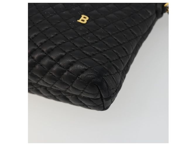 Borsa a Spalla con Catena BALLY in Pelle Nera e Oro Auth BA13963A Nero D'oro - vista 9