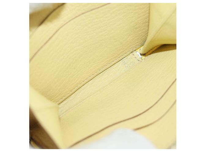 Hermès Portafoglio monete HERMES in pelle Taurillon Clemence Giallo Auth 190522M - vista 10