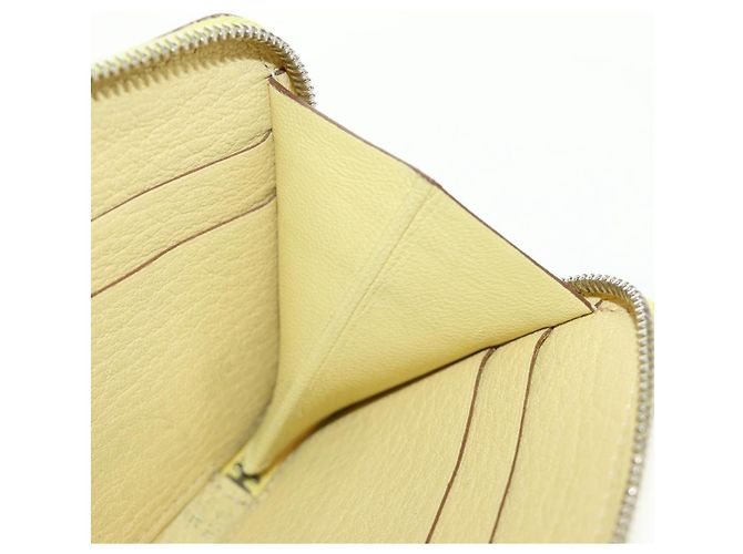Hermès Portafoglio monete HERMES in pelle Taurillon Clemence Giallo Auth 190522M - vista 18