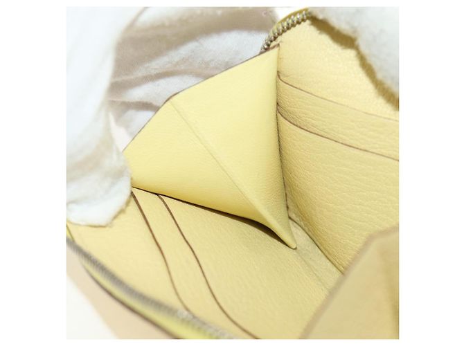 Hermès Portafoglio monete HERMES in pelle Taurillon Clemence Giallo Auth 190522M - vista 19