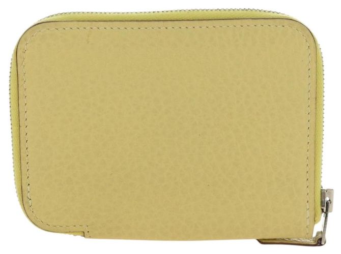 Hermès Portafoglio monete HERMES in pelle Taurillon Clemence Giallo Auth 190522M - vista 2