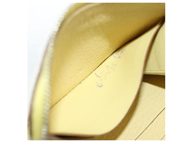 Hermès Portafoglio monete HERMES in pelle Taurillon Clemence Giallo Auth 190522M - vista 20