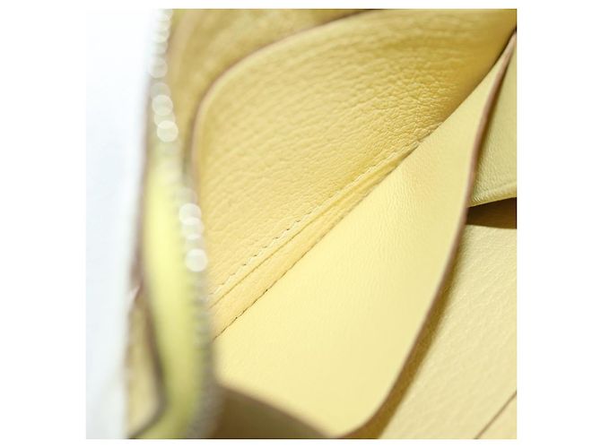 Hermès Portafoglio monete HERMES in pelle Taurillon Clemence Giallo Auth 190522M - vista 21