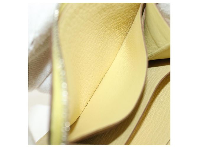 Hermès Portafoglio monete HERMES in pelle Taurillon Clemence Giallo Auth 190522M - vista 22