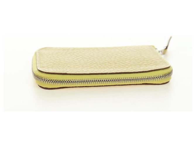 Hermès Portafoglio monete HERMES in pelle Taurillon Clemence Giallo Auth 190522M - vista 5