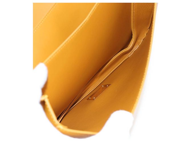 Borsa a Spalla BOTTEGA VENETA Mount Chain in Pelle 2way Orange Gold Auth 190656V - vista 10
