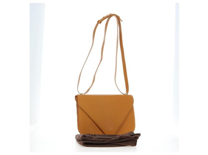 Borsa a Spalla BOTTEGA VENETA Mount Chain in Pelle 2way Orange Gold Auth 190656V - vista 12