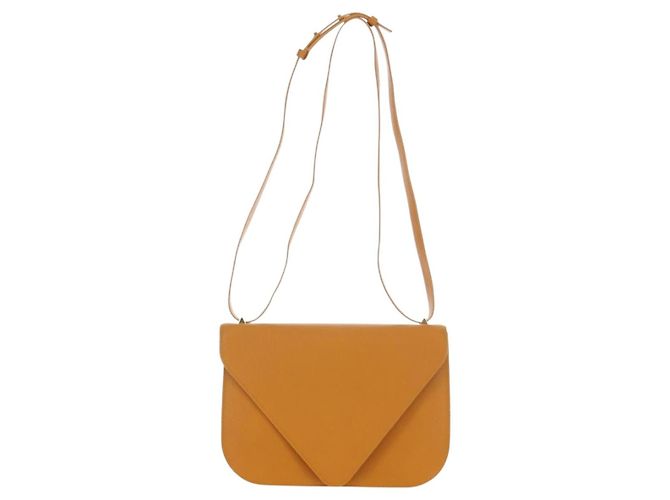 Borsa a Spalla BOTTEGA VENETA Mount Chain in Pelle 2way Orange Gold Auth 190656V - vista 13