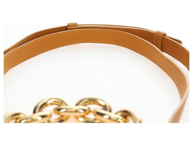 Borsa a Spalla BOTTEGA VENETA Mount Chain in Pelle 2way Orange Gold Auth 190656V - vista 14