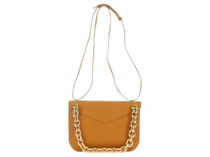 Borsa a Spalla BOTTEGA VENETA Mount Chain in Pelle 2way Orange Gold Auth 190656V - vista 2