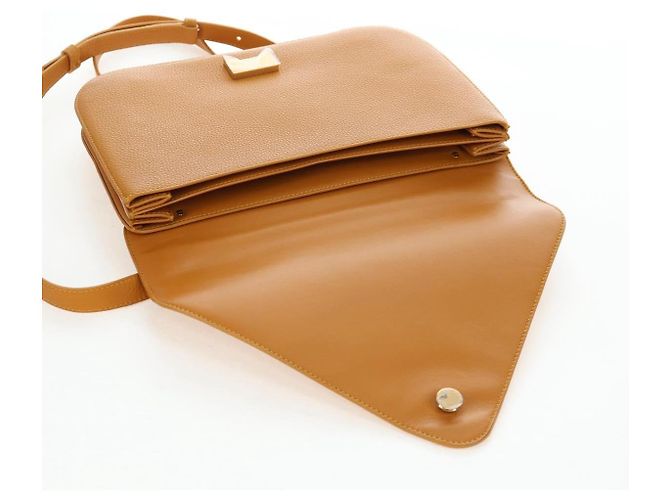 Borsa a Spalla BOTTEGA VENETA Mount Chain in Pelle 2way Orange Gold Auth 190656V - vista 20