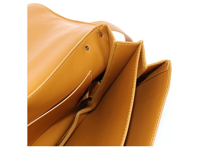 Borsa a Spalla BOTTEGA VENETA Mount Chain in Pelle 2way Orange Gold Auth 190656V - vista 23