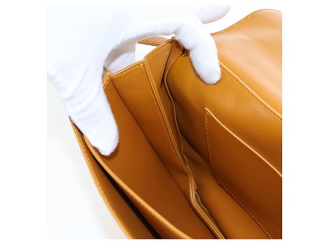Borsa a Spalla BOTTEGA VENETA Mount Chain in Pelle 2way Orange Gold Auth 190656V - vista 24
