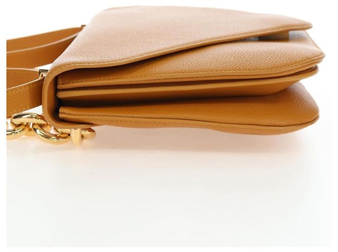Borsa a Spalla BOTTEGA VENETA Mount Chain in Pelle 2way Orange Gold Auth 190656V - vista 3