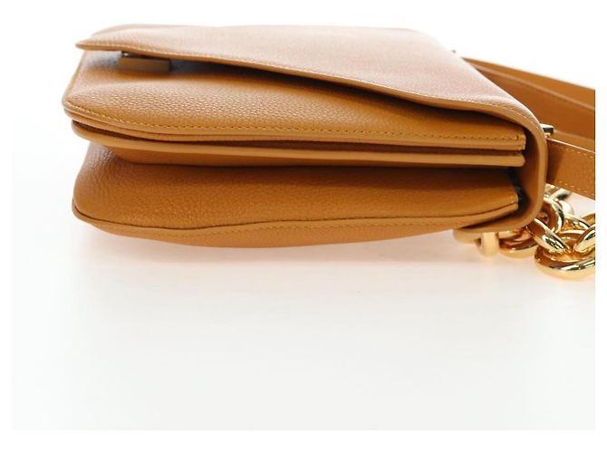 Borsa a Spalla BOTTEGA VENETA Mount Chain in Pelle 2way Orange Gold Auth 190656V - vista 4