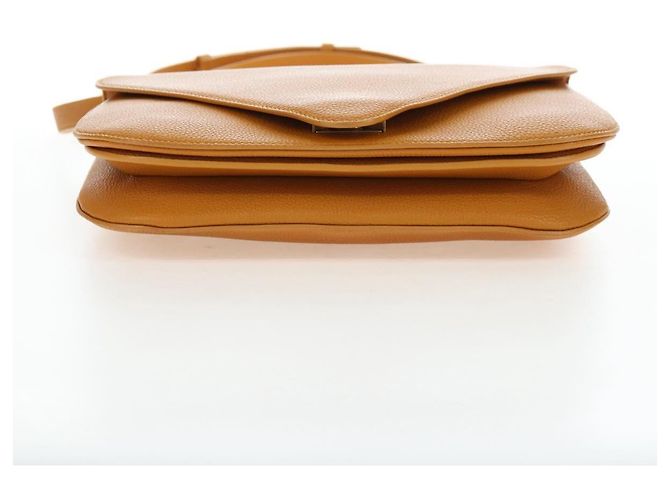 Borsa a Spalla BOTTEGA VENETA Mount Chain in Pelle 2way Orange Gold Auth 190656V - vista 5