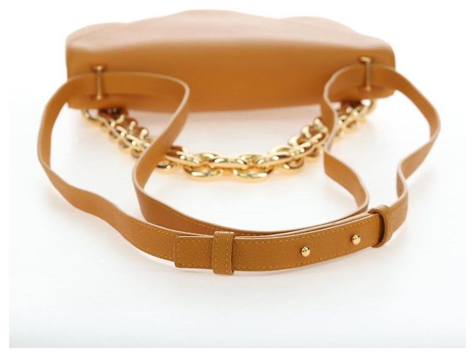 Borsa a Spalla BOTTEGA VENETA Mount Chain in Pelle 2way Orange Gold Auth 190656V - vista 7
