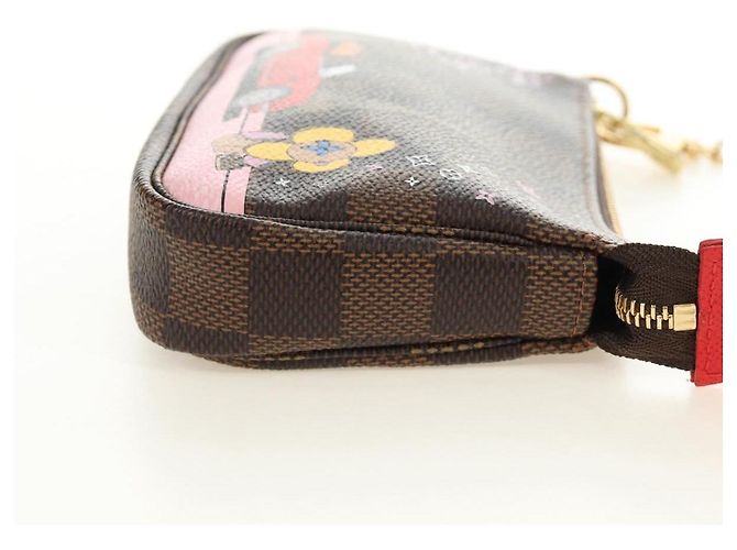 LOUIS VUITTON Damier Ebene Vivienne Mini Pochette Accessoires Auth 190175M - vista 4