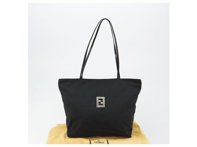 FENDI Zucca Canvas Mamma Baguette Tote Bag Braun Schwarz Authentisch gh2218A - Ansicht 12