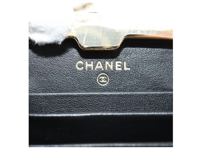 CHANEL Matelasse Chain Shoulder Pouch Pelle vernice Nera CC Auth 190043SAM Nero D'oro - vista 22