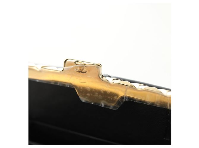 CHANEL Matelasse Chain Shoulder Pouch Pelle vernice Nera CC Auth 190043SAM Nero D'oro - vista 8