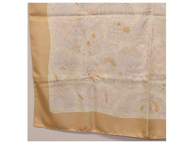 Hermès HERMES Carré 90 Sciarpa "Chemins de Garrigue" Seta Beige Giallo Autentica 186915M - vista 20