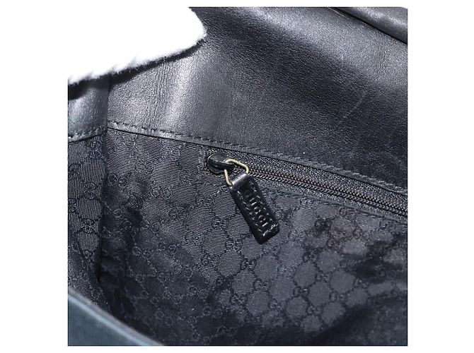 Borsa a Spalla GUCCI Canvas Navy Gold 90669 Auth ka5112 D'oro Blu navy - vista 21