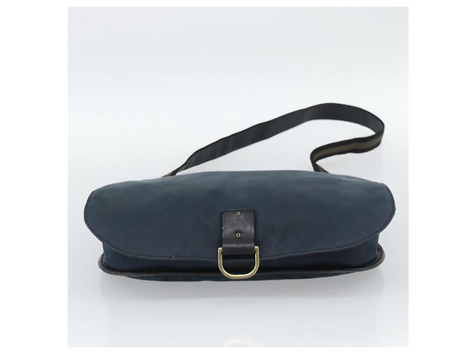 Borsa a Spalla GUCCI Canvas Navy Gold 90669 Auth ka5112 D'oro Blu navy - vista 5