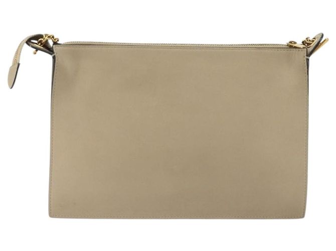 Céline Borsa a Spalla con Catena CELINE in Pelle Beige Oro Auth ka5133A D'oro - vista 2