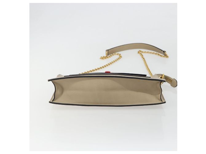Céline Borsa a Spalla con Catena CELINE in Pelle Beige Oro Auth ka5133A D'oro - vista 5