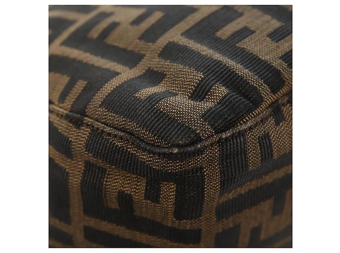 FENDI Zucca Canvas Mamma Baguette Shoulder Bag Marrone Nero Autentica BA13813V - vista 17