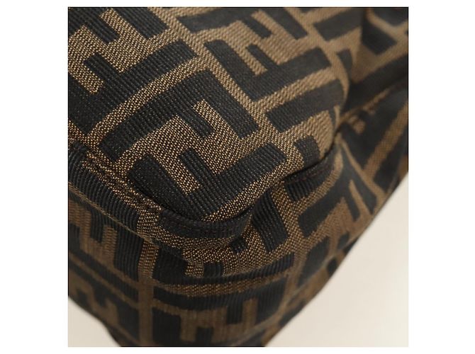 FENDI Zucca Canvas Mamma Baguette Shoulder Bag Marrone Nero Autentica BA13813V - vista 18