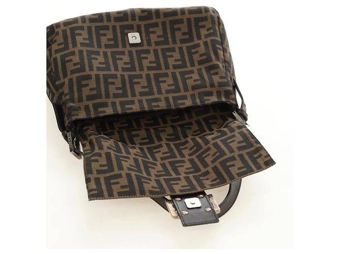 FENDI Zucca Canvas Mamma Baguette Shoulder Bag Marrone Nero Autentica BA13813V - vista 20