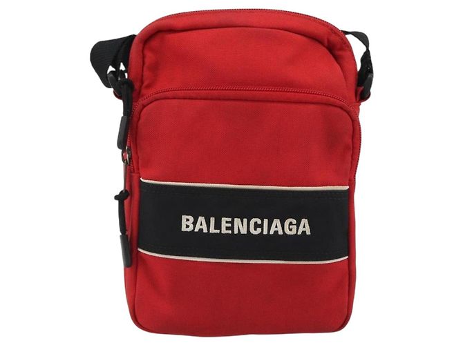 Borsa Messenger BALENCIAGA S Borsa a Spalla Nylon Rosso 638657 Auth hk3893 - vista 13