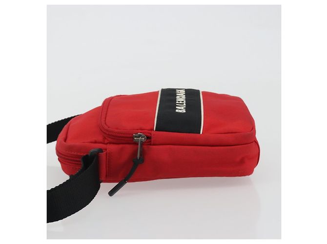 Borsa Messenger BALENCIAGA S Borsa a Spalla Nylon Rosso 638657 Auth hk3893 - vista 4